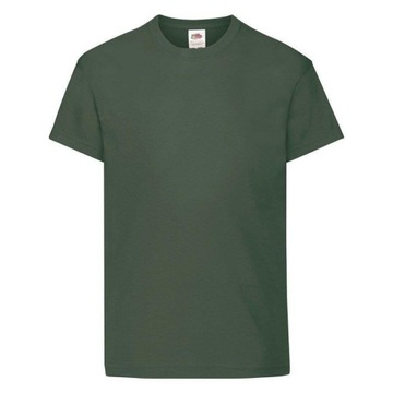 T-shirt dziecięcy Fruit of the loom bawełna ORIGINAL zieleń but rozmiar 128