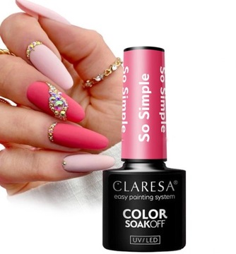 CLARESA KOLEKCJA SO SIMPLE LAKIER HYBRYDA RÓŻ WYBÓR KOLORU