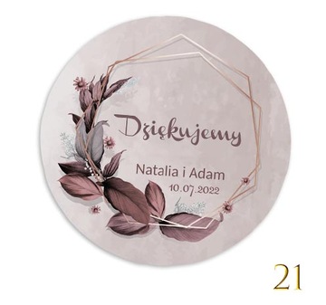 NAKLEJKI weselne Podziękowanie dla Gości 24 szt 4,5 cm personalizowane N21