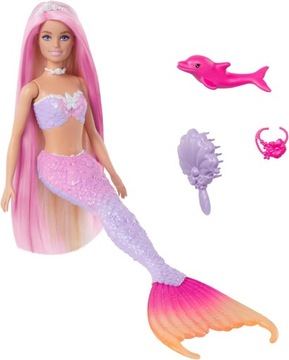 LALKA BARBIE SYRENKA MALIBU Z DŁUGIMI WŁOSAMI ZMIANA KOLORU HRP97