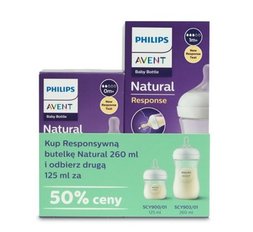 ZESTAW BUTELEK NATURAL RESPONSE AVENT 260ML + 125 ML