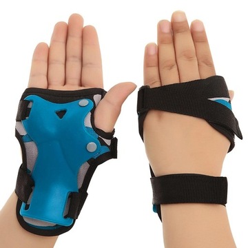 Детский комплект защиты локтей и коленей синего цвета L