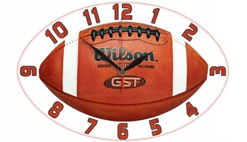 PIŁKA RUGBY zegar ścienny płynący mechanizm L4