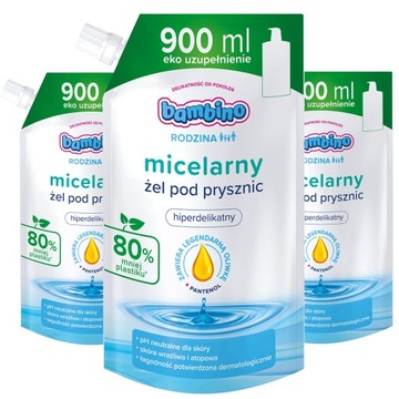 Żel Micelarny pod prysznic BAMBINO RODZINA zapas 3 x 900 ml