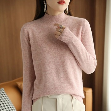 23Autumn Winter New Half Turtleneck Sweater Women'