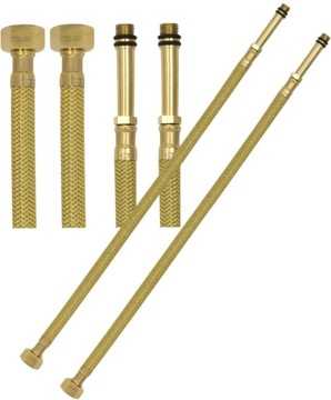 Wężyk wężyki ZŁOTY ZŁOTE do baterii w oplocie M10 3/8 60cm 2 sztuki