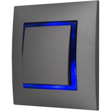 WŁĄCZNIK POJEDYNCZY SZARY Z PODŚWIETLENIEM