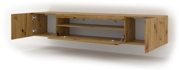 AURA 200 подвесной шкаф под телевизор, дуб ремесленный, все + LED