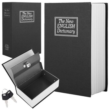 SEJF KASETKA KSIĄŻKA NA PIENIĄDZE METALOWA + KLUCZ