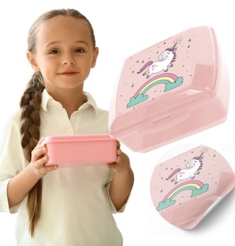 Śniadaniówka dla dzieci Lunchbox pojemnik na jedzenie BPA free Jednorożec