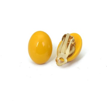 Non Pierced Red White Oval Resin Clip Earrings For Women Korean Geometric J