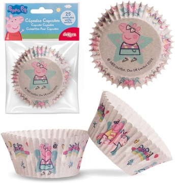 PAPIEROWE PAPILOTKI NA MUFFINKI - ŚWINKA PEPPA