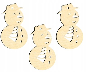 OZDOBY ŚWIĄTECZNE CHOINKOWE DREWNIANE Z51 3 szt.