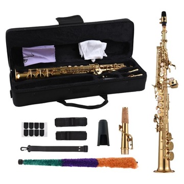 Прямые ударные саксофон-сопрано, медный саксофон Bb B, золото