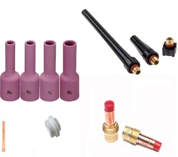 ZESTAW CZEŚCI TIG BOX SR17 SR26 SOCZEWKA fi 2,4mm LONG