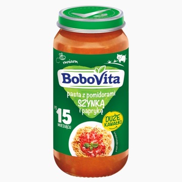 BoboVita Makaron z pomidorami, szynką, papr, 250g