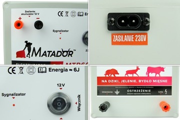 Elektryzator uniwersalny NA BYDŁO DZIKI SARNY MOCNY 6J 12V/230V B. MOCNY