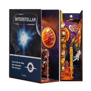 TONECHEER SKŁADANY DREWNIANY MODEL 3D LED - BOOK NOOK INTERSTELLAR