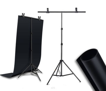 ZESTAW DO TEŁ TYP T TŁO PVC 100x200cm CZARNE