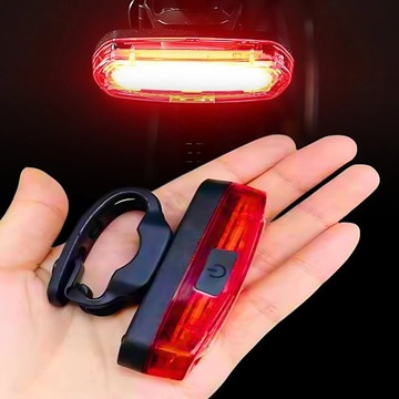 ЗАДНИЙ ВЕЛОСИПЕДНЫЙ ФОНАРЬ, ЗАРЯДНЫЙ, USB LED COB, КРАСНЫЙ, АККУМУЛЯТОРНЫЙ