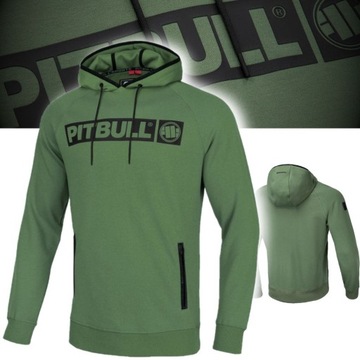 PITBULL WEST COAST BLUZA MĘSKA Z KAPTUREM FALCON HILLTOP 400g OLIWKOWA S