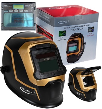 Przyłbica spawalnicza automatyczna ZŁOTA TRUE COLOR GOLD LIFT WELDMAN