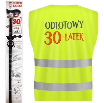 ZESTAW LASKA Z DZWONKIEM I KAMIZELKA ODLOTOWY 30latek PREZENT NA URODZINY