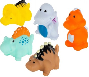 AKUKU gumowe zabawki kąpielowe zabawka do kąpieli DINO dinusie 5szt