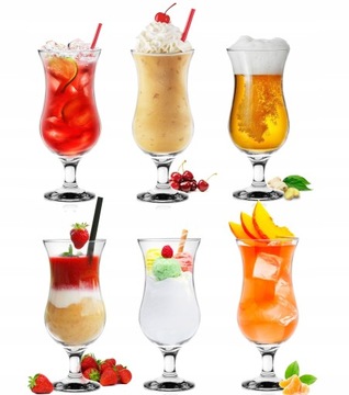 Glasmark SZKLANKI NA NÓŻCE POKALE KIELISZKI KOKTAJLOWE 420 ML 6 SZTUK NA PR