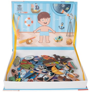 МАГНИТНЫЙ ПАЗЛ ПЛАТЬЕ ПАЗЛ ОДЕЖДА ДЛЯ МАЛЬЧИКА В КНИГЕ