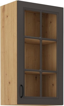 Szafka kuchenna witryna 40x90 STELVIO Grafit Dąb