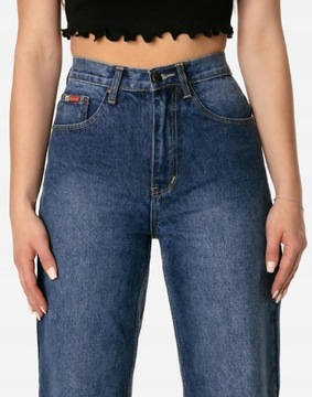 Szerokie Spodnie Szwedy Dzwony Jeans Damski J89 37