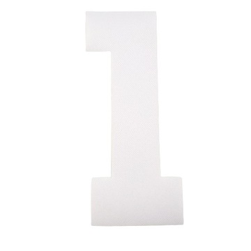 Aplikacja Cyfra 1 biała 18cm koszulka piłkarska