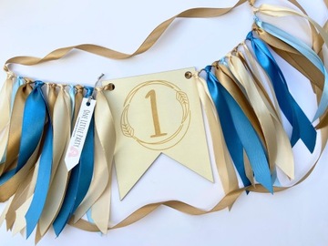 Деревянный вымпел на стул - синий.