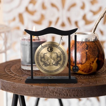 Винтажные традиционные китайские настольные гонги с декором