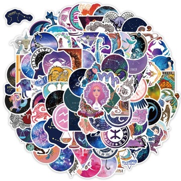 NAKLEJKI STICKERBOMB MIX ZODIAK WLEPY 100 SZT