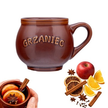 Kubek do grzańca z napisem i uchem ceramiczny Altom Design 320 ml