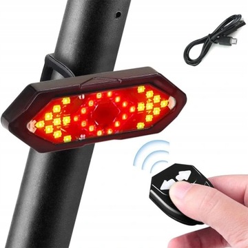LAMPKA ROWEROWA KIERUNKOWSKAZ USB NA ROWER TYŁ