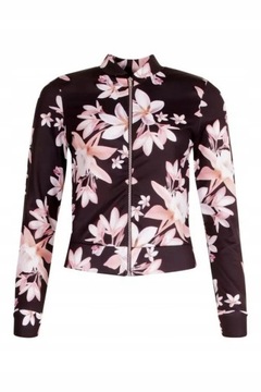 BOOHOO __MI7 BLUZA BOMBER WZÓR KWIATY ZAMEK __L