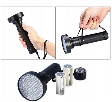 МОЩНЫЙ УФ-ФОНАРИК 100LED УЛЬТРАФИОЛЕТОВЫЙ 395NM + ОЧКИ