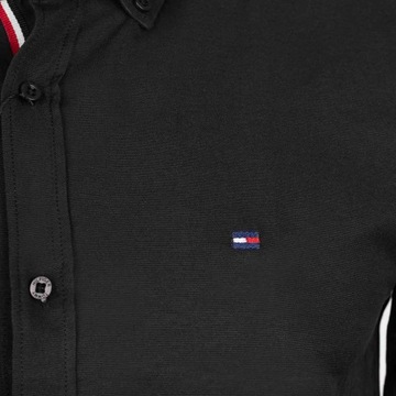 Koszula męska TOMMY HILFIGER długi rękaw 100% BAWEŁNA czarna XL