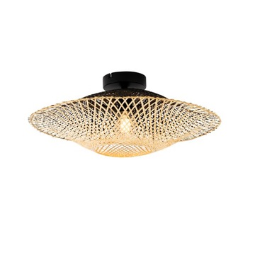 Orientalna lampa sufitowa zewnętrzna bambusowa 50 cm IP44 - Rina