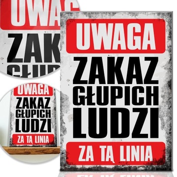 TABLICZKA do POKOJU ZAKAZ Głupich LUDZI MiX Wzory