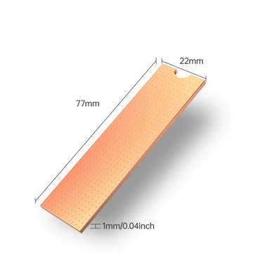 Медная пластина радиатора для охлаждения M.2 SSD NVME 2280 1 мм 401 Вт/мк