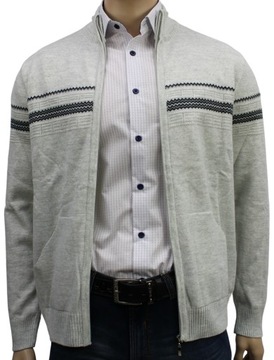 Элегантный мужской свитер-кардиган серого цвета, размер M