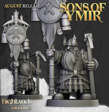 Dwarfs Miners Bannerman - Highlands Miniatures