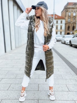 ЖИЛЕТ ЖЕНСКИЙ ДЛИННЫЙ СТЕГАНЫЙ ЖИЛЕТ С КАПЮШОНОМ, размер. М