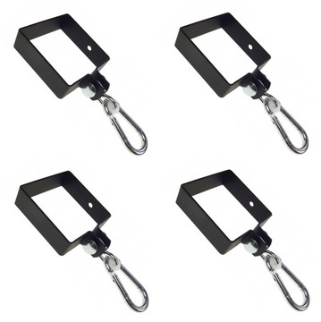 Зажим для крепления качелей крюк поворотный квадратный 100х100 черный 4 шт.
