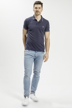 Koszulka męska POLO T-shirt z krótkim rękawem CROSS JEANS granatowa XL