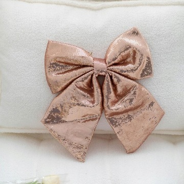 Dekoracja Cekinowa kokardka Brokat Ozdoby szampana